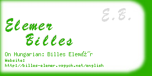 elemer billes business card